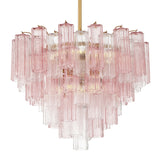 Grace 12 Light Chandelier 27", Brass with Blush Glass