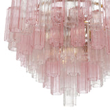 Grace 16 Light Chandelier 32", Brass with Blush Glass