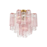 Grace Semi-Flush 18", Brass with Blush Glass