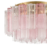 Grace Flush Mount 22", Brass with Blush Glass