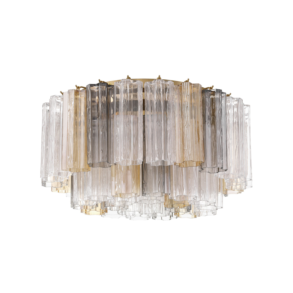 Grace Flush Mount 22", Brass with Gilded Fog Glass