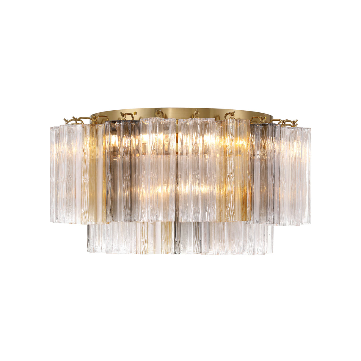 Grace Flush Mount 22", Brass with Gilded Fog Glass