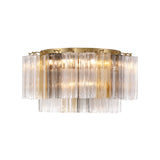 Grace Flush Mount 22", Brass with Gilded Fog Glass