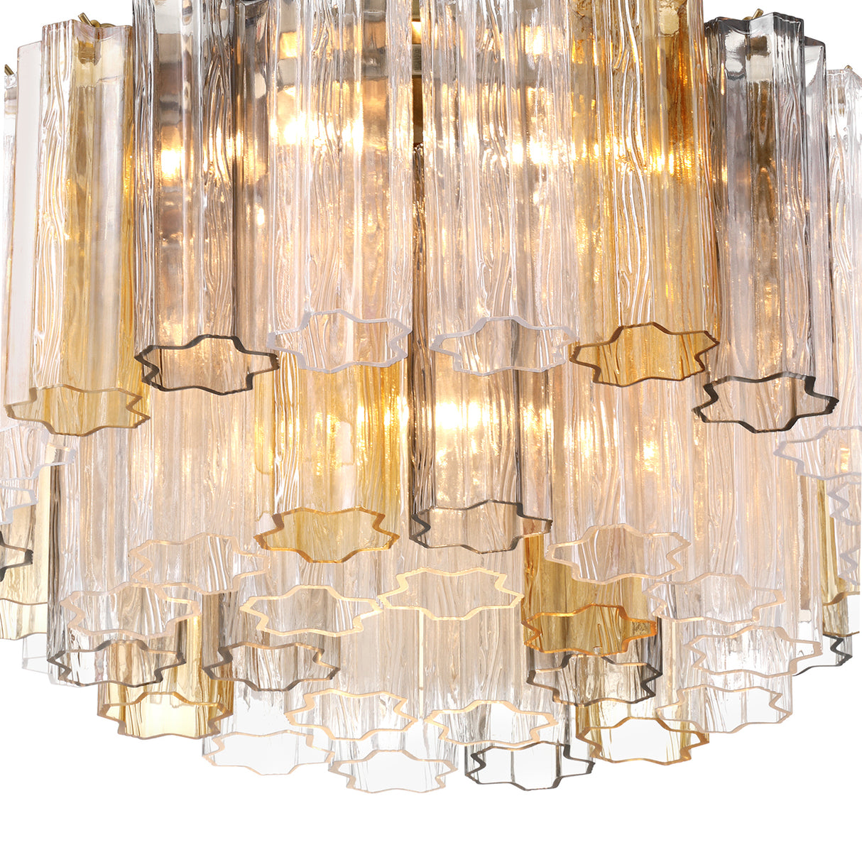 Grace Flush Mount 22", Brass with Gilded Fog Glass