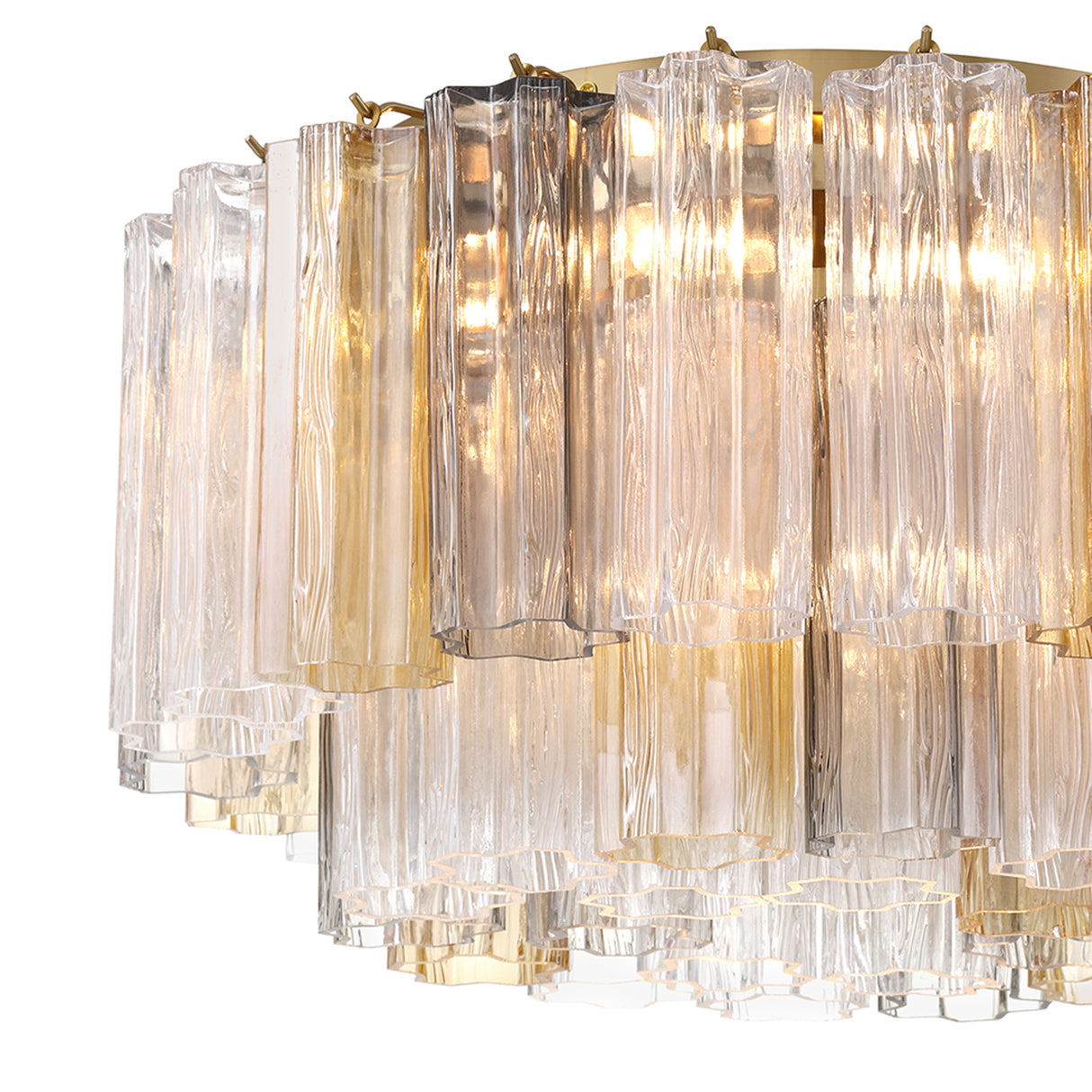 Grace Flush Mount 22", Brass with Gilded Fog Glass