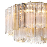 Grace Flush Mount 22", Brass with Gilded Fog Glass