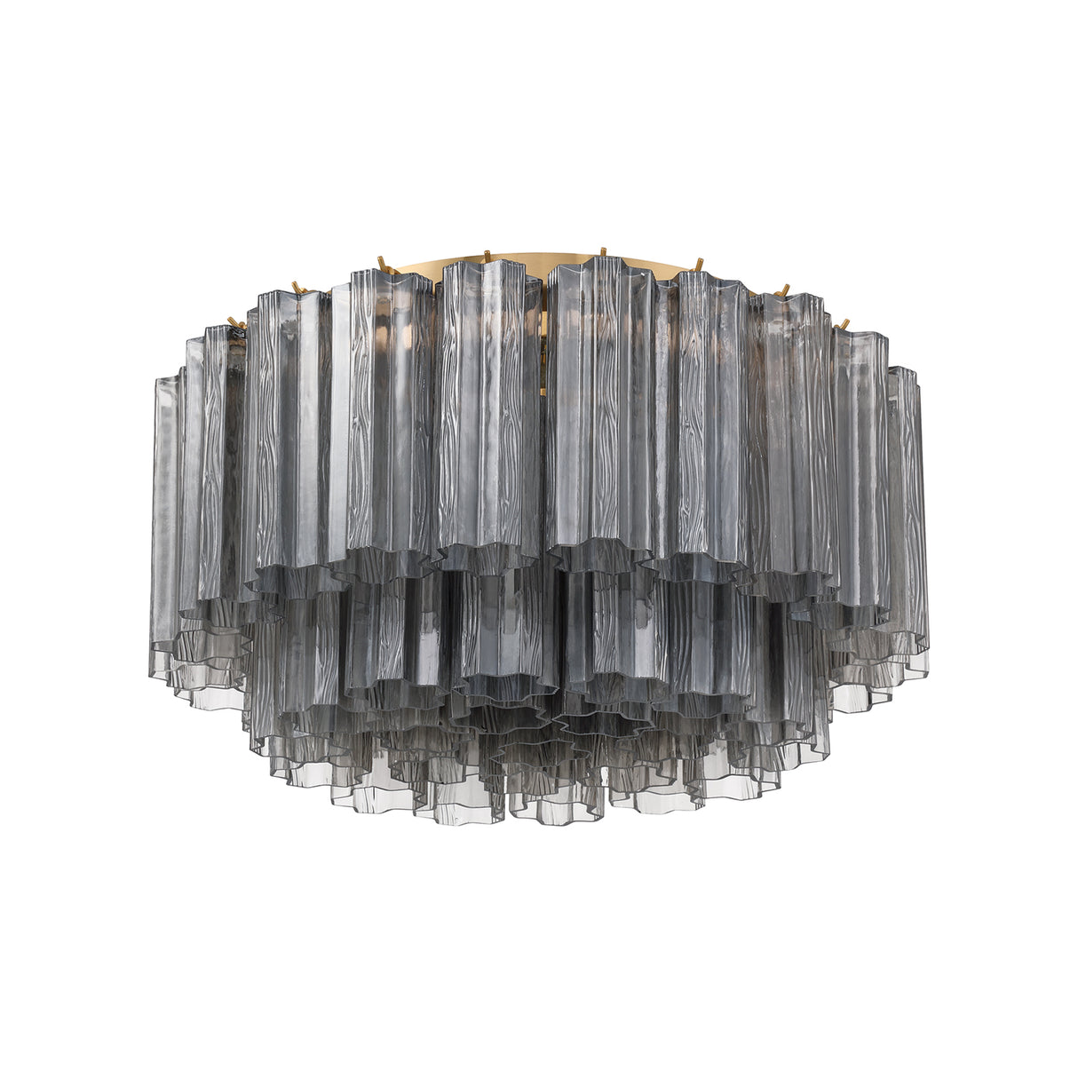 Grace Flush Mount 22", Brass with Smoke Glass
