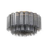 Grace Flush Mount 22", Brass with Smoke Glass