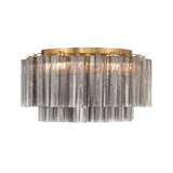 Grace Flush Mount 22", Brass with Smoke Glass