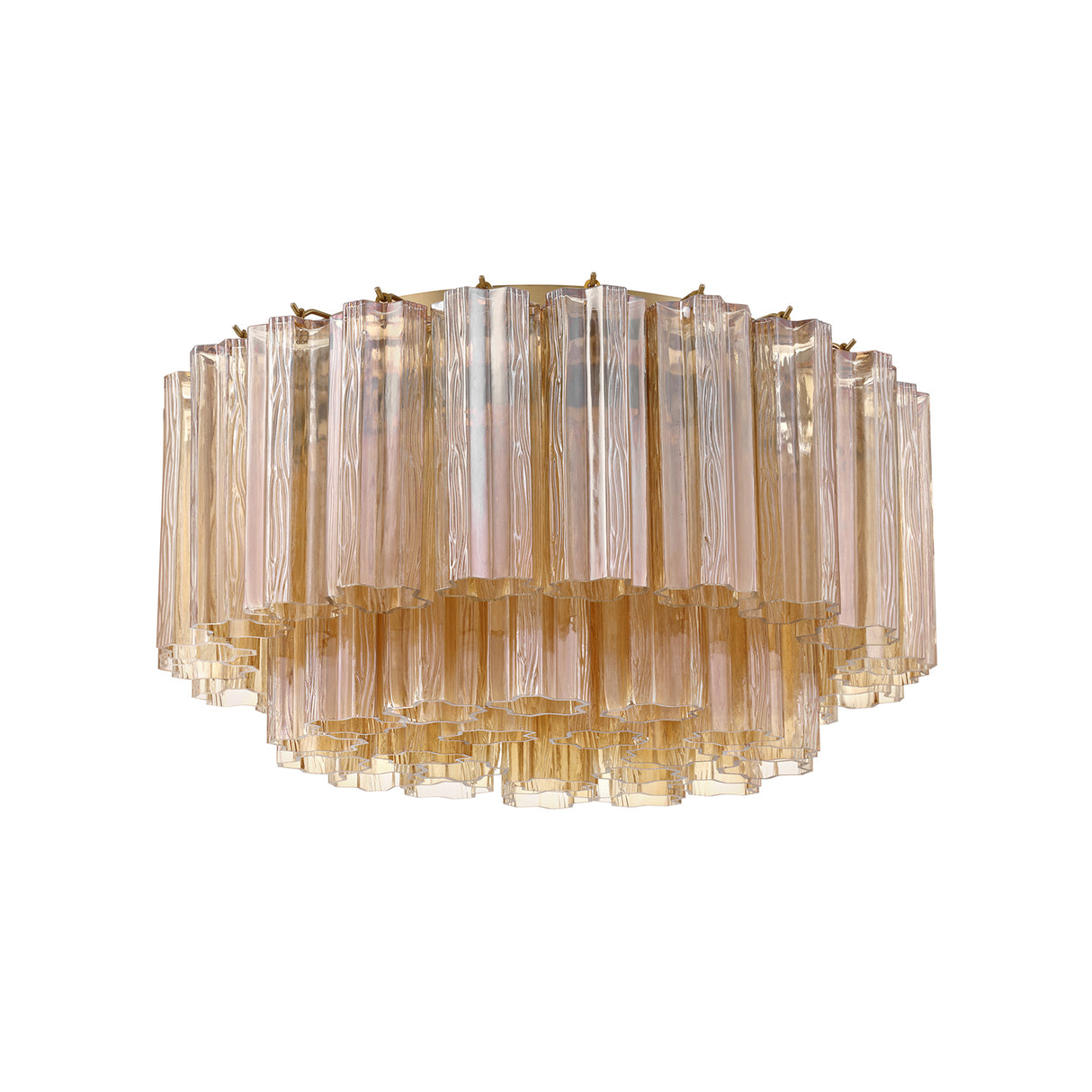 Grace Flush Mount 22", Brass with Topaz Glass