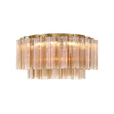Grace Flush Mount 22", Brass with Topaz Glass