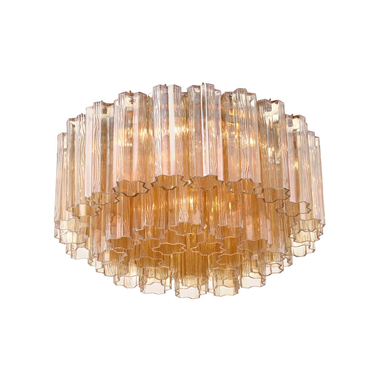 Grace Flush Mount 22", Brass with Topaz Glass