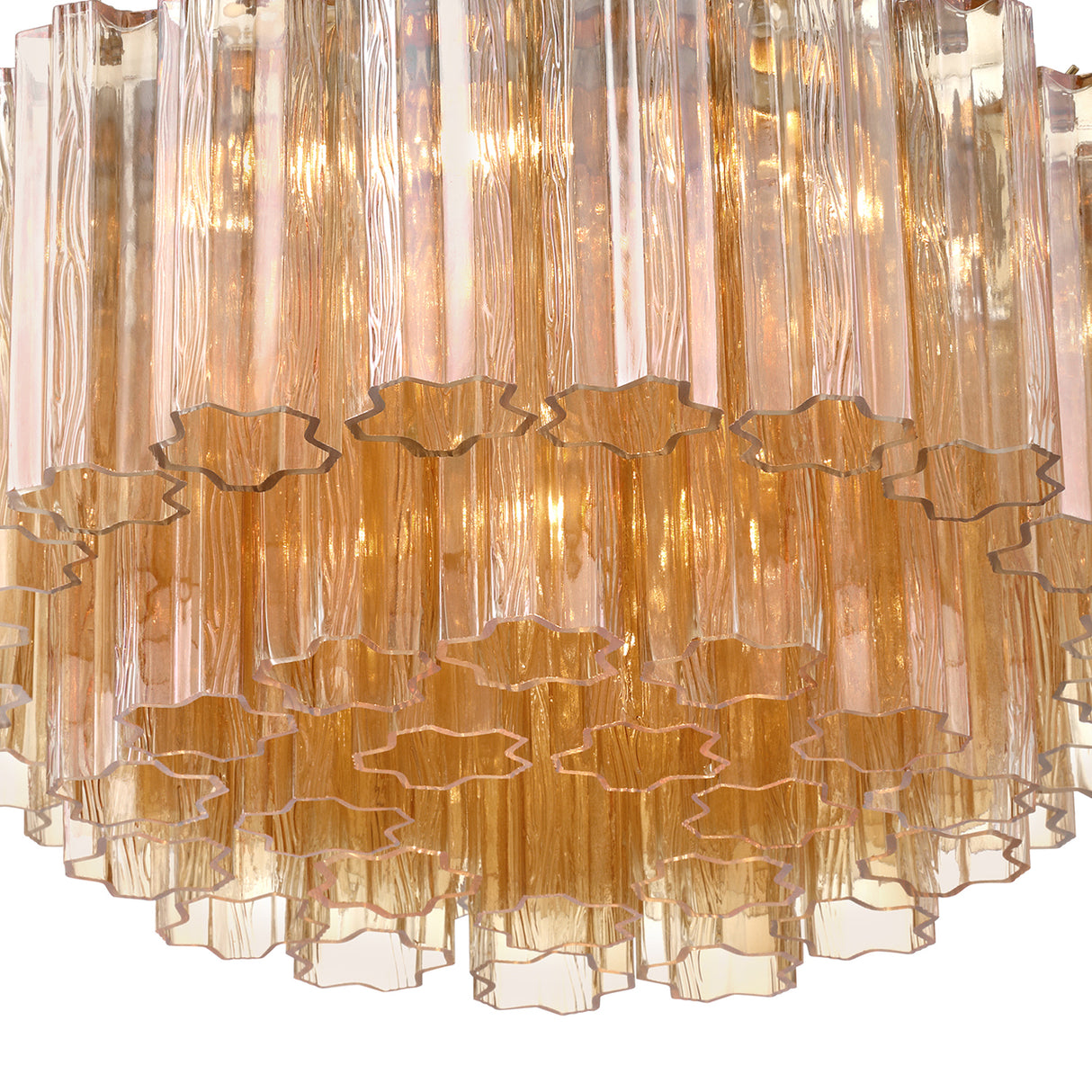 Grace Flush Mount 22", Brass with Topaz Glass