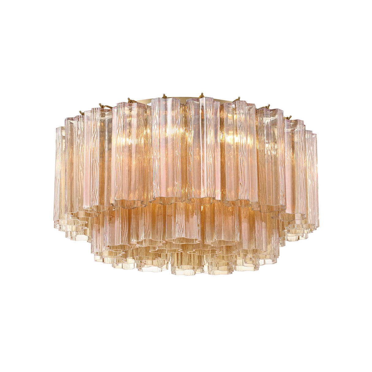 Grace Flush Mount 22", Brass with Topaz Glass