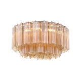 Grace Flush Mount 22", Brass with Topaz Glass