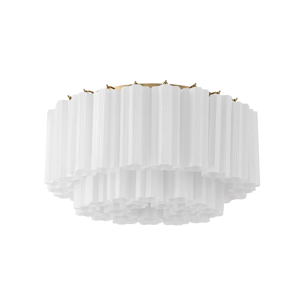 Grace Flush Mount 22", Brass with White Glass