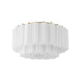 Grace Flush Mount 22", Brass with White Glass