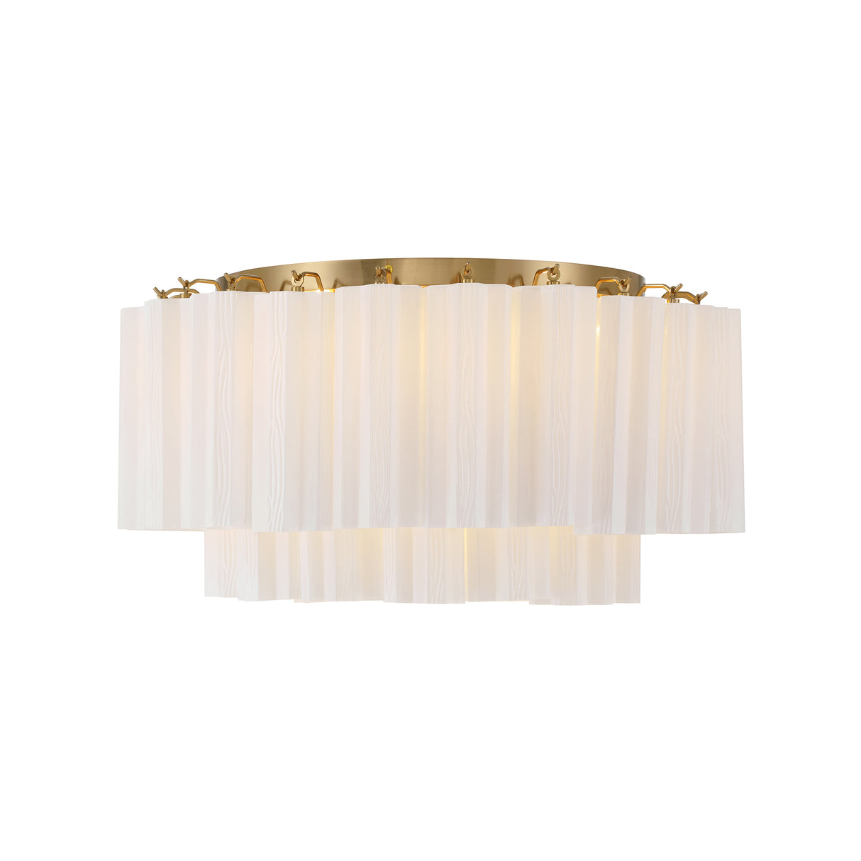 Grace Flush Mount 22", Brass with White Glass