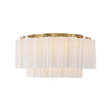 Grace Flush Mount 22", Brass with White Glass