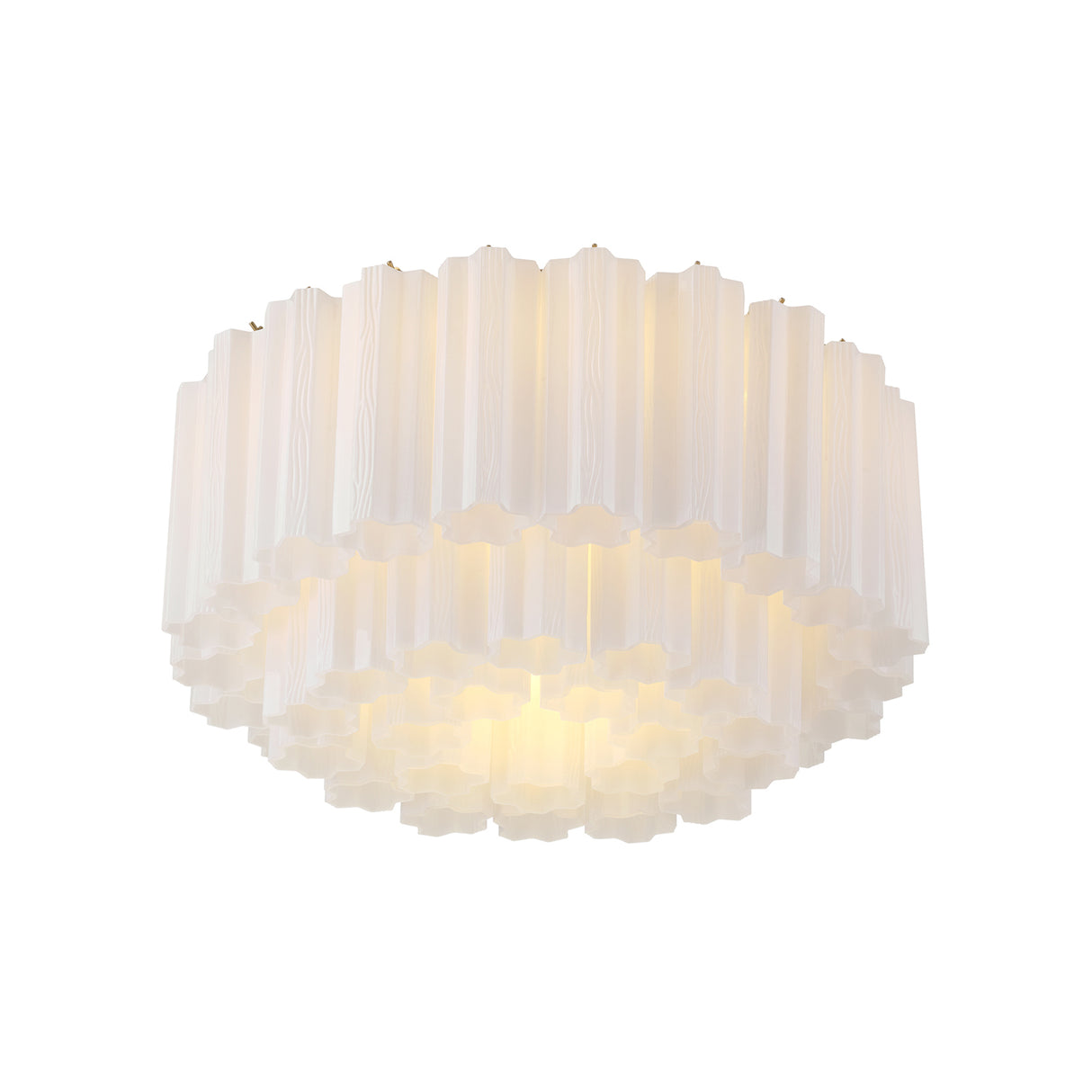 Grace Flush Mount 22", Brass with White Glass
