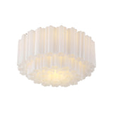Grace Flush Mount 22", Brass with White Glass
