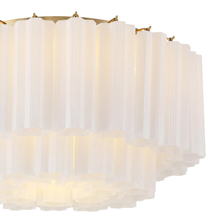 Grace Flush Mount 22", Brass with White Glass