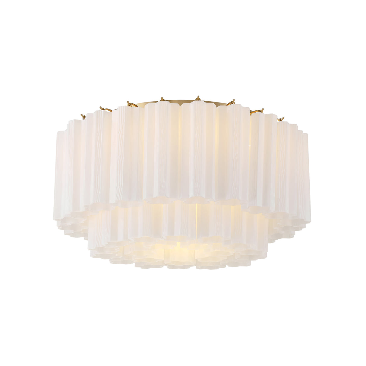 Grace Flush Mount 22", Brass with White Glass