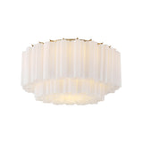 Grace Flush Mount 22", Brass with White Glass