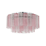 Grace Flush Mount 22", Chrome with Blush Glass