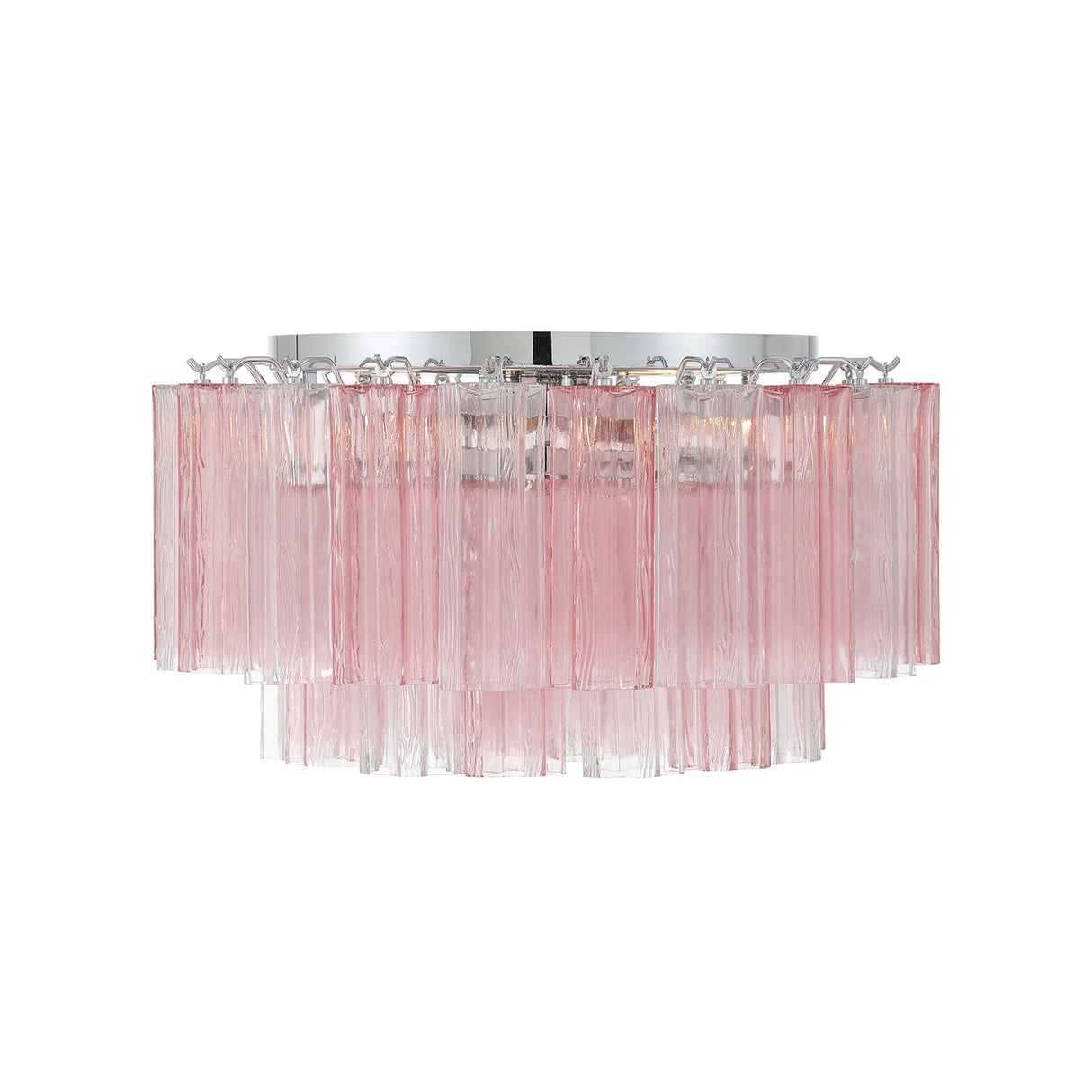 Grace Flush Mount 22", Chrome with Blush Glass
