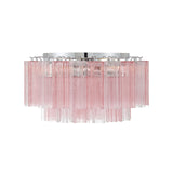 Grace Flush Mount 22", Chrome with Blush Glass