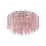 Grace Flush Mount 22", Chrome with Blush Glass