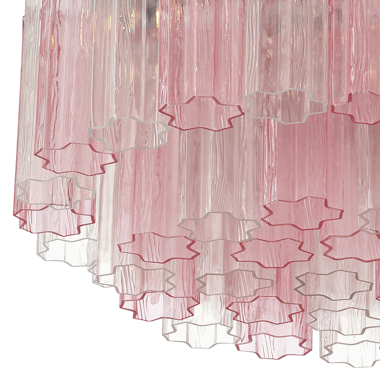 Grace Flush Mount 22", Chrome with Blush Glass