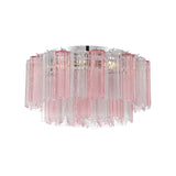 Grace Flush Mount 22", Chrome with Blush Glass