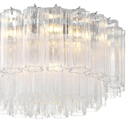 Grace Flush Mount 22", Chrome with Clear Glass