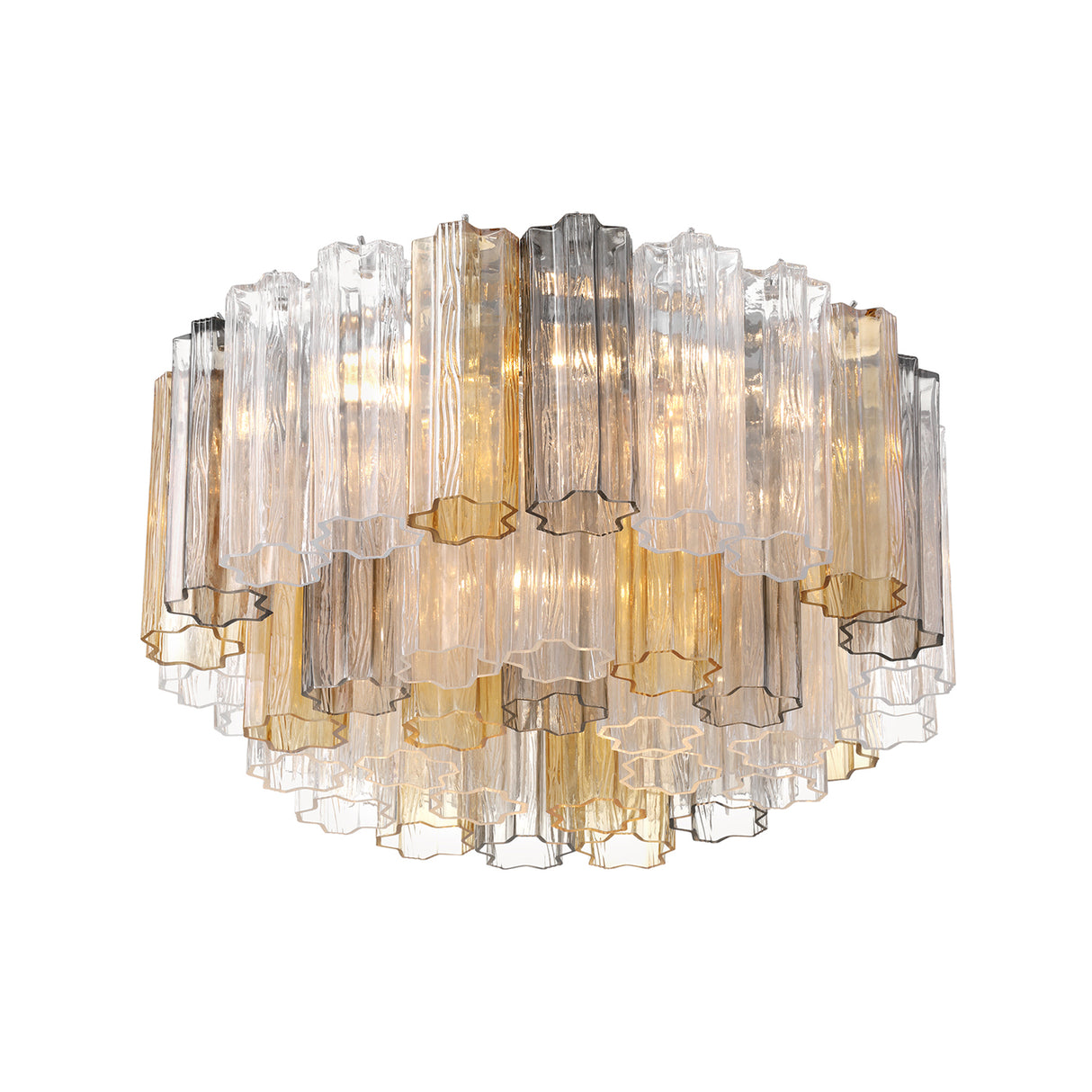 Grace Flush Mount 22", Chrome with Gilded Fog Glass