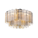 Grace Flush Mount 22", Chrome with Gilded Fog Glass