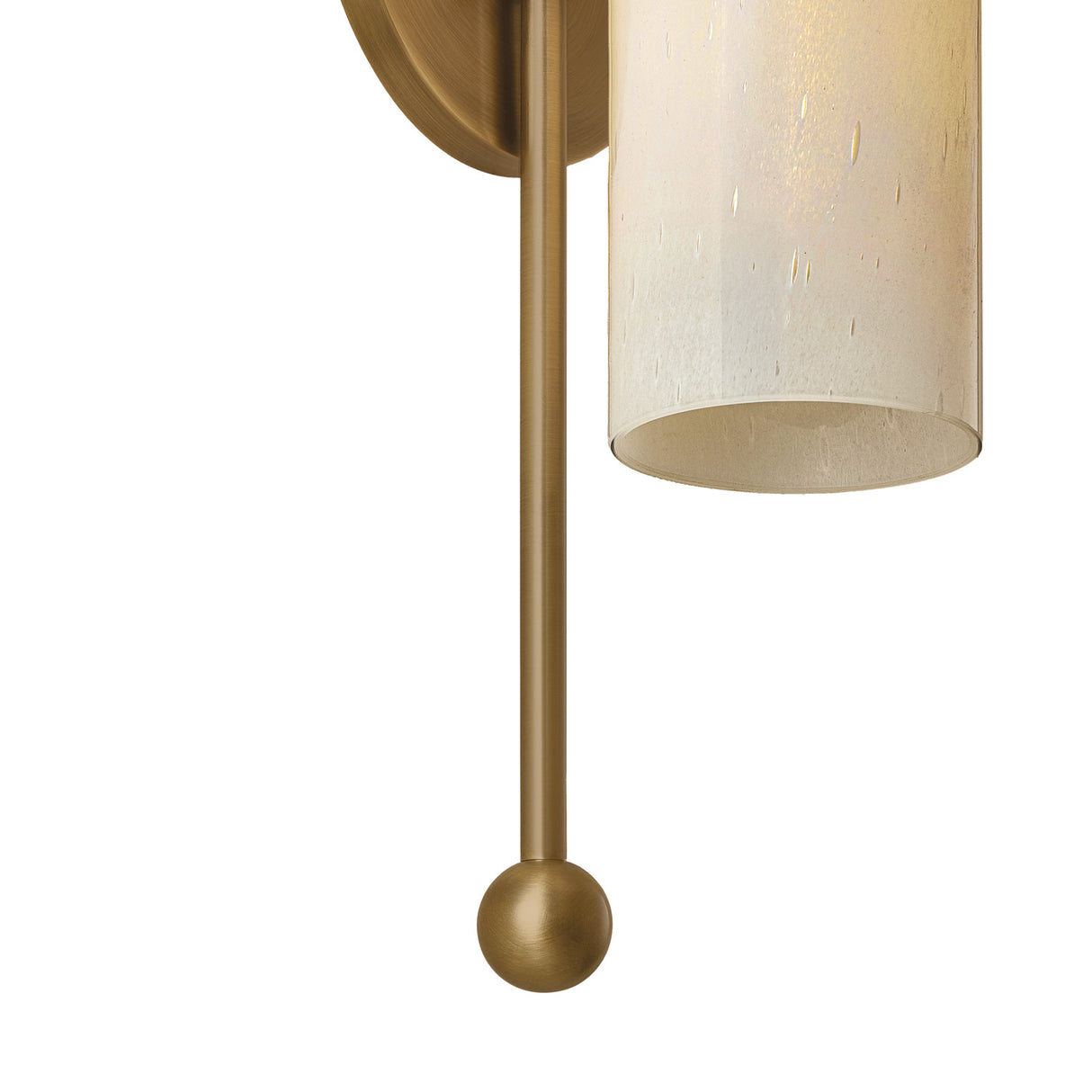 Dessie Wall Sconce 19", Patina Brass and Seeded Cloud Glass