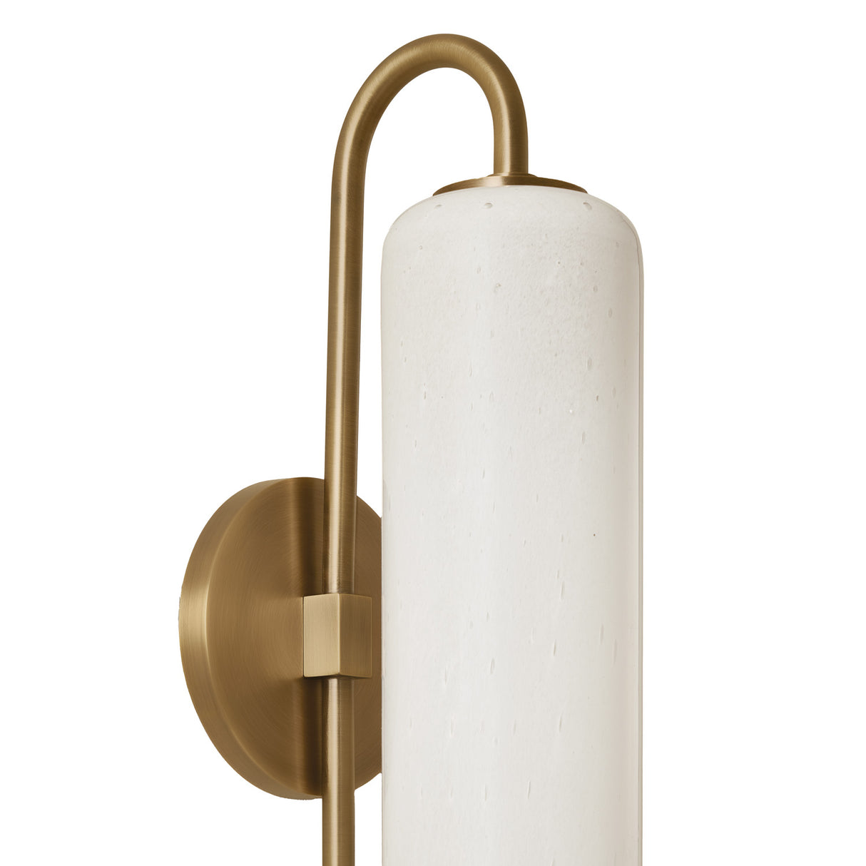 Dessie Wall Sconce 19", Patina Brass and Seeded Cloud Glass