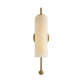 Dessie Wall Sconce 19", Patina Brass and Seeded Cloud Glass