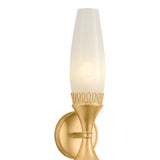 Amarael 2 Light Wall Sconce 24",Gold Leaf and Cloud Glass