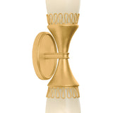 Amarael 2 Light Wall Sconce 24",Gold Leaf and Cloud Glass