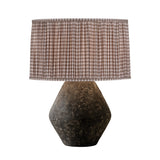 Yukon Table Lamp 23", Lava Rock with Brown Gingham Printed Shade