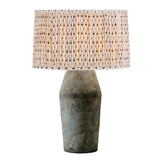 Yukon Table Lamp 27", Textured Moonstone with Red Primrose Printed Shade