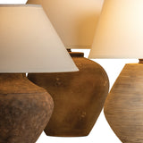 Welles Table Lamp 21", Rustic Brown with White Shade