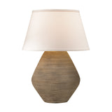 Welles Table Lamp 22", Fluted Brown with White Shade