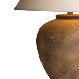 Welles Table Lamp 23", Distressed Brown with White Shade