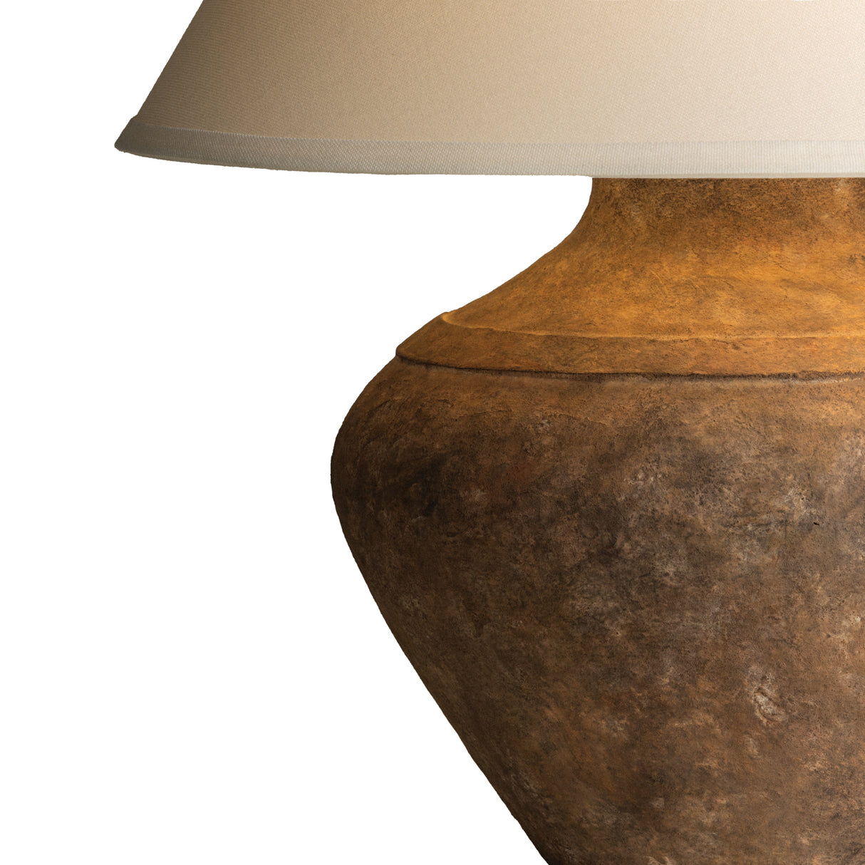 Welles Table Lamp 21", Rustic Brown with White Shade