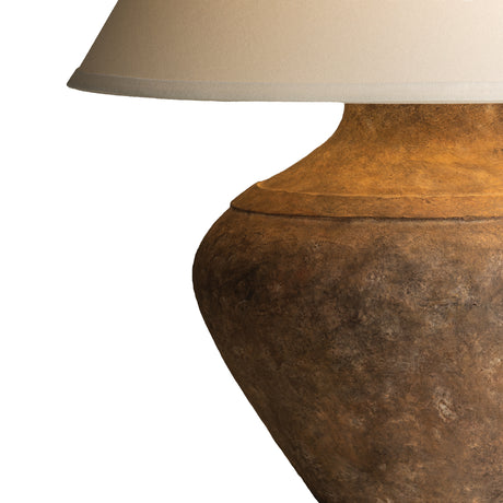 Welles Table Lamp 21", Rustic Brown with White Shade