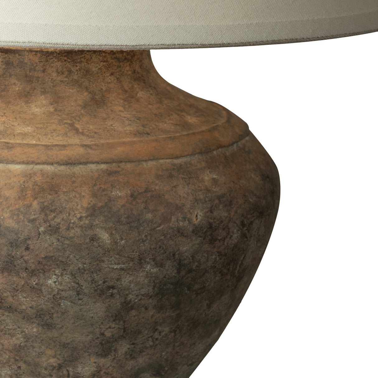 Welles Table Lamp 21", Rustic Brown with White Shade
